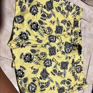 Floral Yellow and Black woman Shorts and shirt. Matching set 2 piece